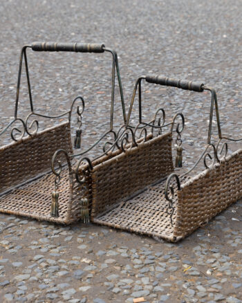 LG009 Pair of Wicker Firewood Baskets
