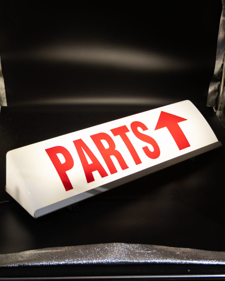 Light-up "Parts" Sign
