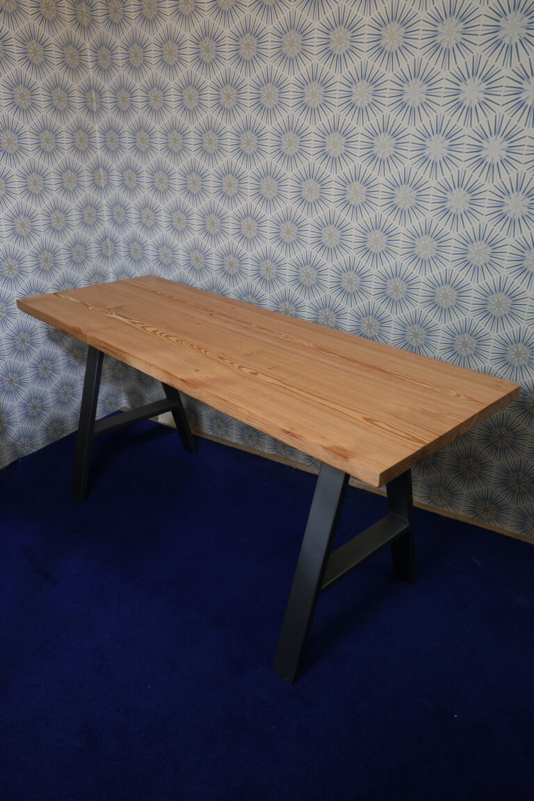 Pitch Pine Top Industrial Style Table