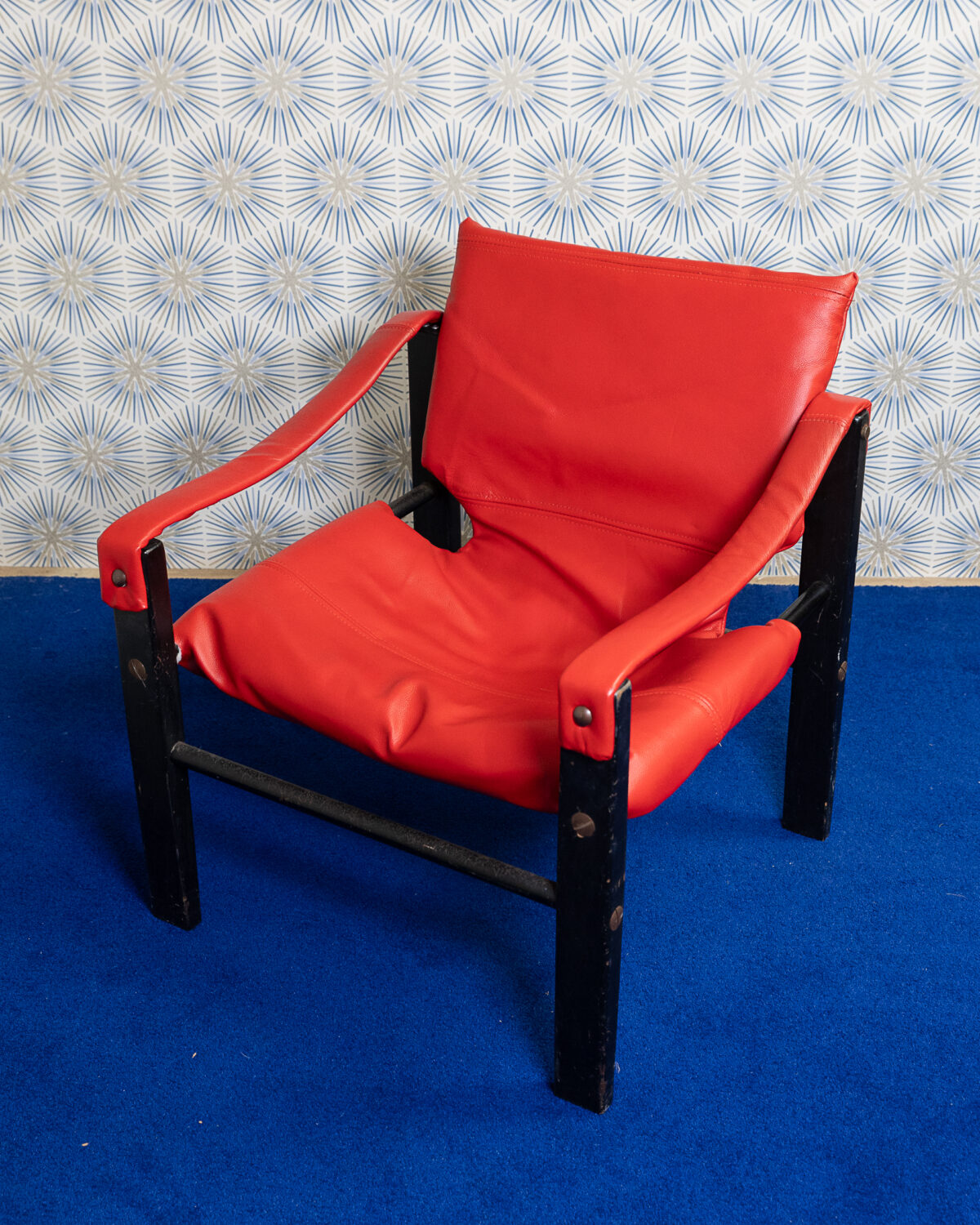 Red Leather Lounge Armchair On The Square Emporium