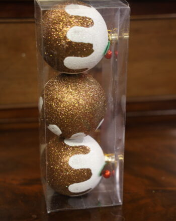 Set of 3 Christmas Pudding Baubles