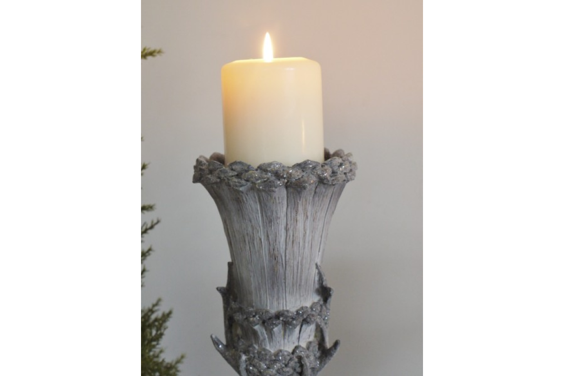 Large White Stag Candle Holder