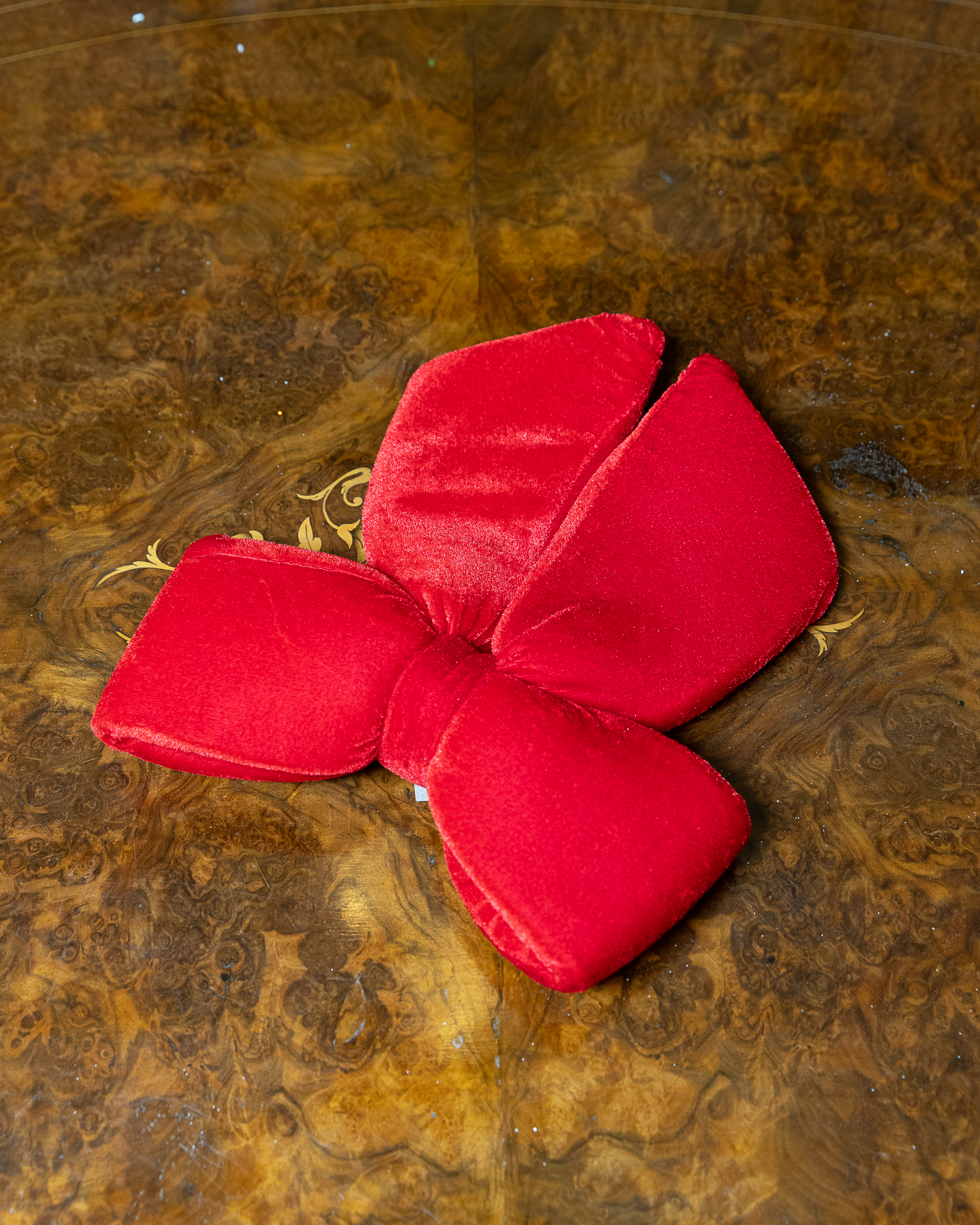 Plush Red Fabric Bow 28cm