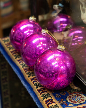 Large Mercury Effective Plastic Bauble 15cm (Pink) Set of 3