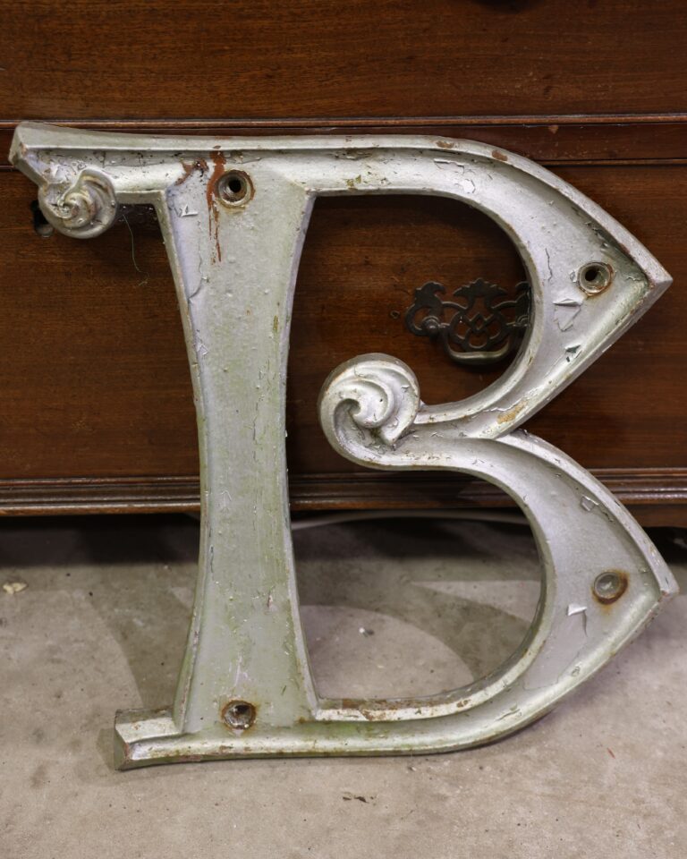 Victorian Cast Iron Letter 'B' - Silver