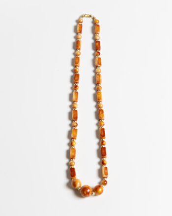 JL121 Vintage Brown Bead Necklace