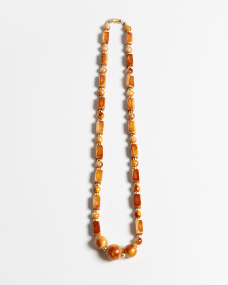 JL121 Vintage Brown Bead Necklace