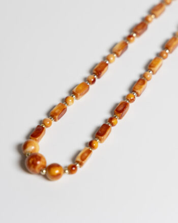 JL121 Vintage Brown Bead Necklace