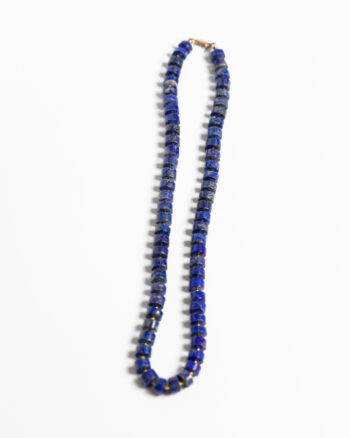JL089 Vintage Blue Stone Bead Necklace