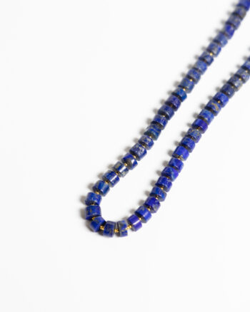 JL089 Vintage Blue Stone Bead Necklace