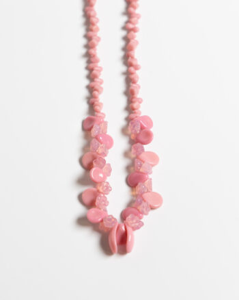JL090 Vintage Pink Bead Necklace
