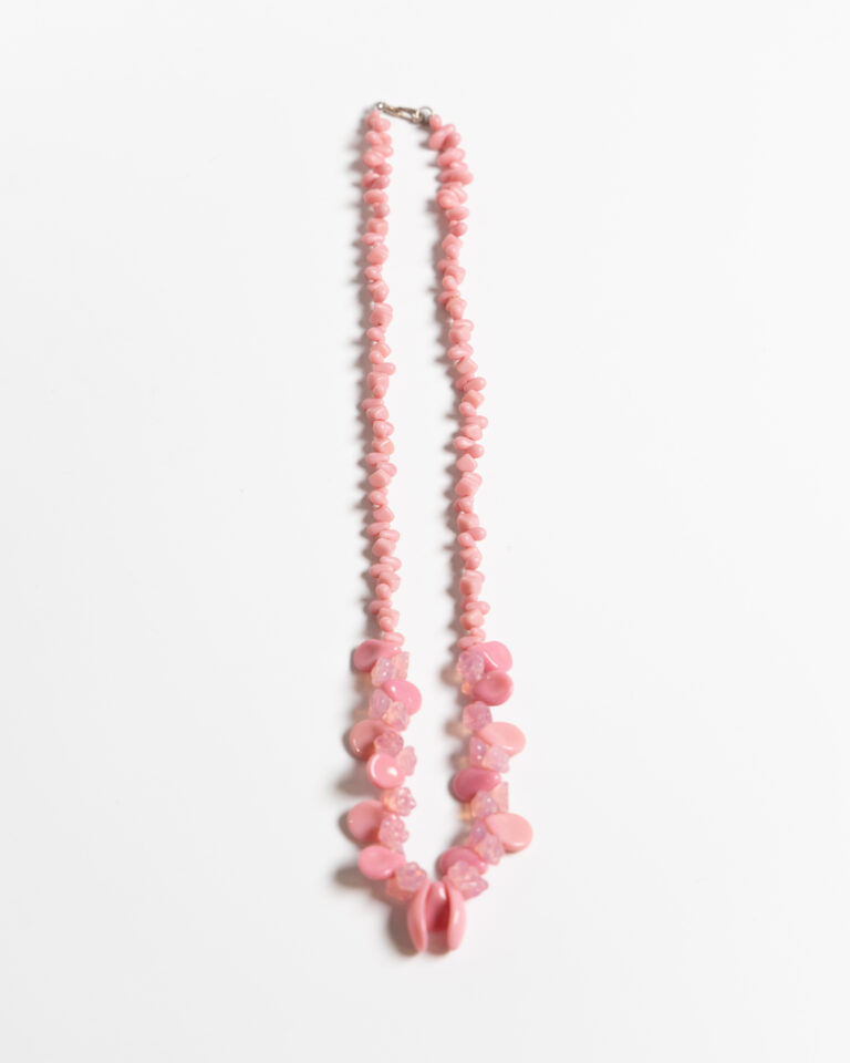 JL090 Vintage Pink Bead Necklace
