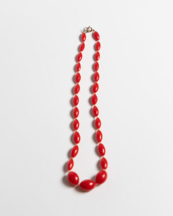 JL094 Vintage Red Bead Necklace