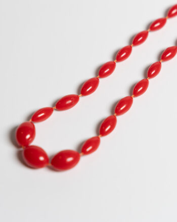 JL094 Vintage Red Bead Necklace