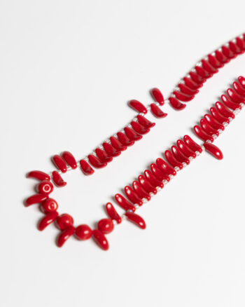 JL087 Vintage Red Bead Necklace