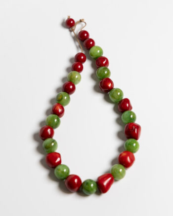 JL069 Red & Green Stone Necklace