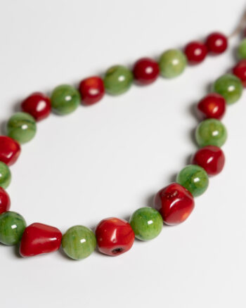 JL069 Red & Green Stone Necklace
