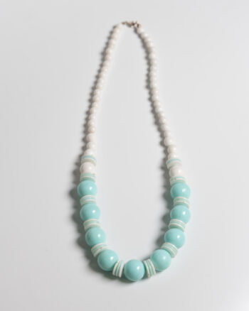 JL085 Vintage Blue & White Necklace