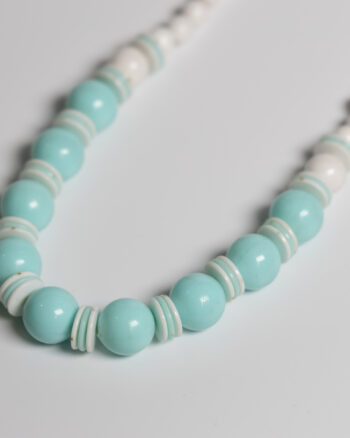 JL085 Vintage Blue & White Necklace