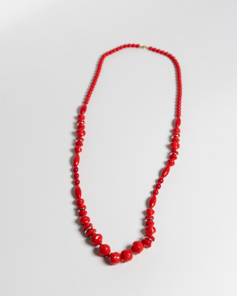 JL056 Vintage Red Bead Necklace
