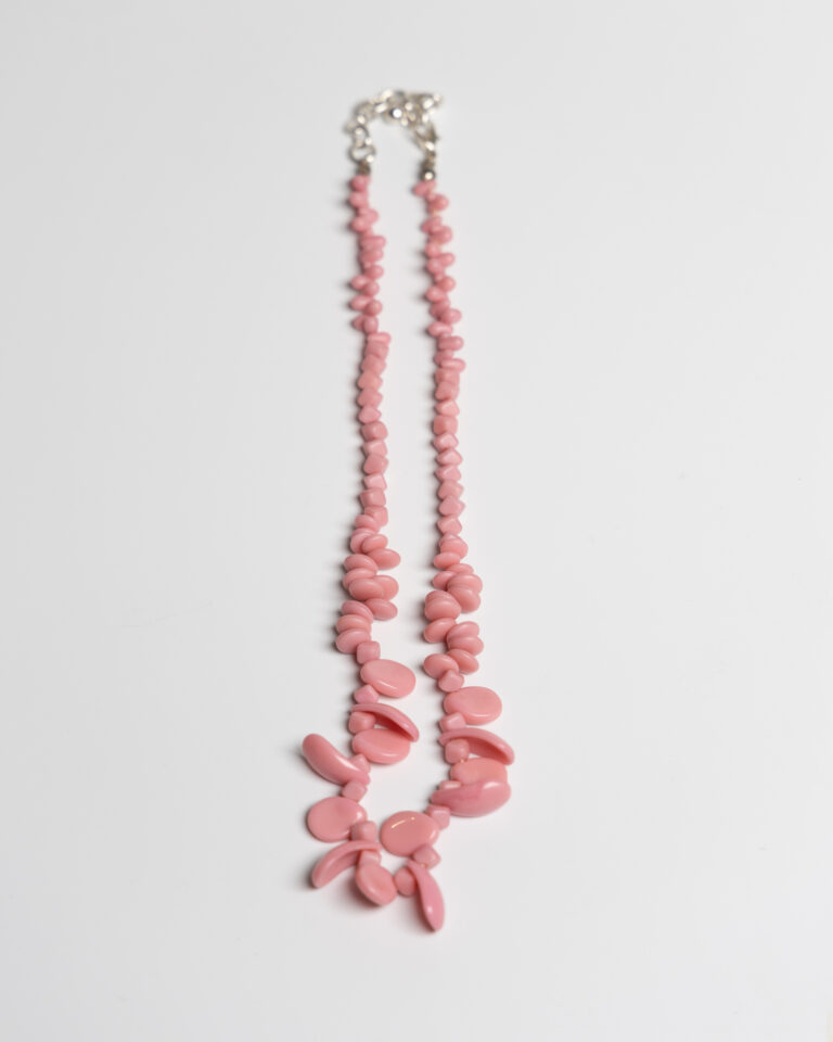 JL091 Vintage Pink Bead Necklace