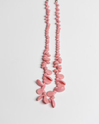 JL091 Vintage Pink Bead Necklace