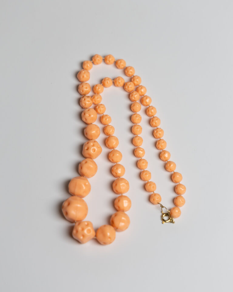 JL141 Vintage Orange Bead Necklace