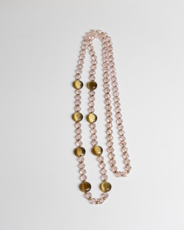 JL027 Vintage Pink Bead Necklace