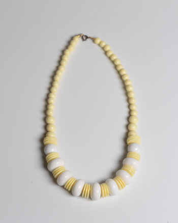 JL098 Yellow & White Bead Necklace
