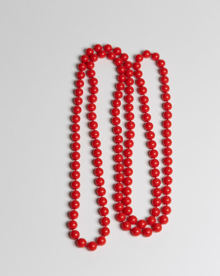 JL139 Vintage Red Bead Necklace