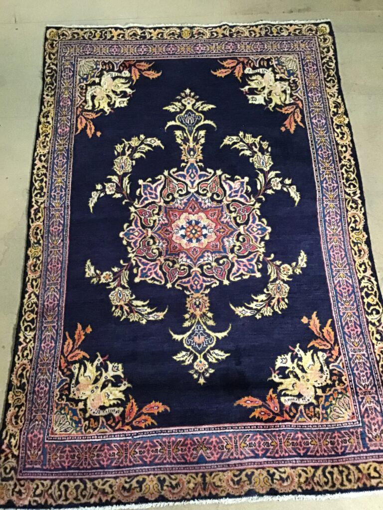 NV07 Blue Ground Persian Tabriz Rug