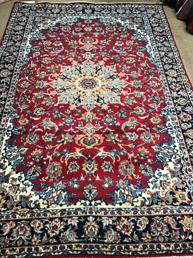 DC30 Red & Blue Ground Persian Nasrabad Rug