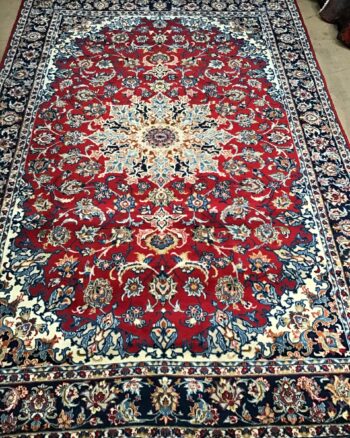 DC30 Red & Blue Ground Persian Nasrabad Rug