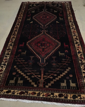 DC23 Persian Black Ground Hamadan Rug
