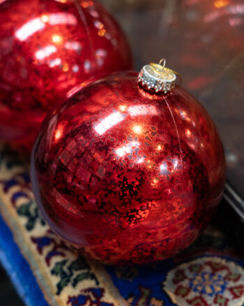 Large Mercury Effect Plastic Bauble 15cm (Red) Set of 3