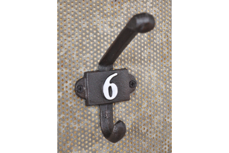 Cast Iron Number 6 Coat Hook