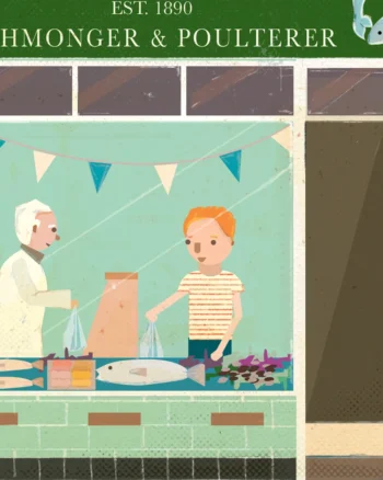 PaddyDraws A3 Print – McKeown’s Fish Hall, Bangor