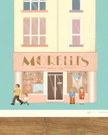 PaddyDraws A3 Print – Morelli’s, Portstewart