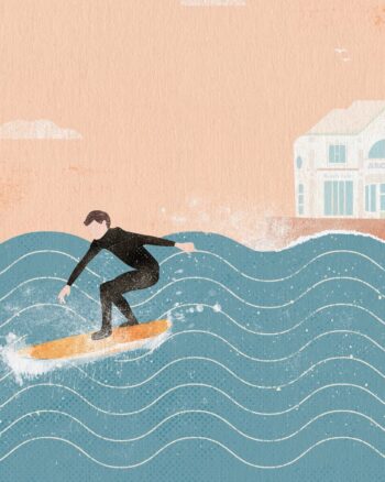 PaddyDraws A3 Print – Portrush Swim