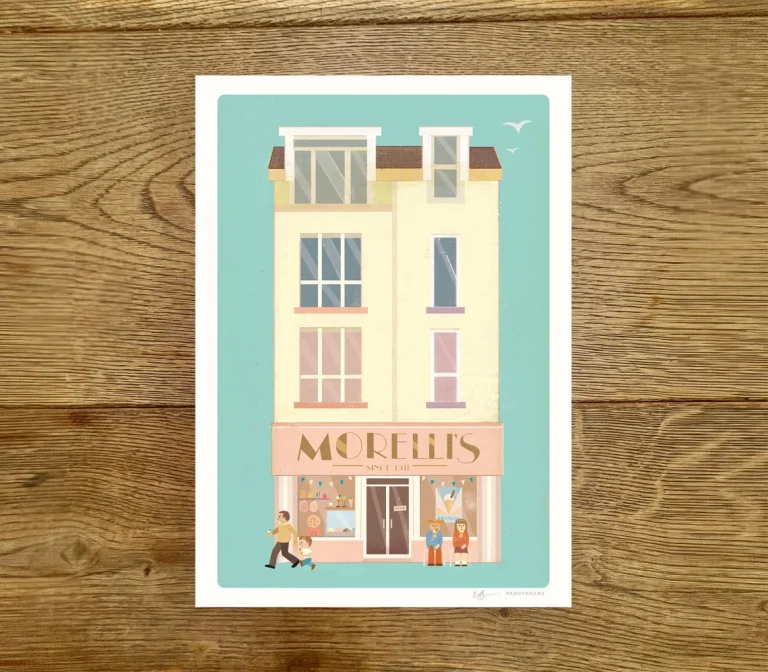 PaddyDraws A3 Print - Morelli's, Portstewart