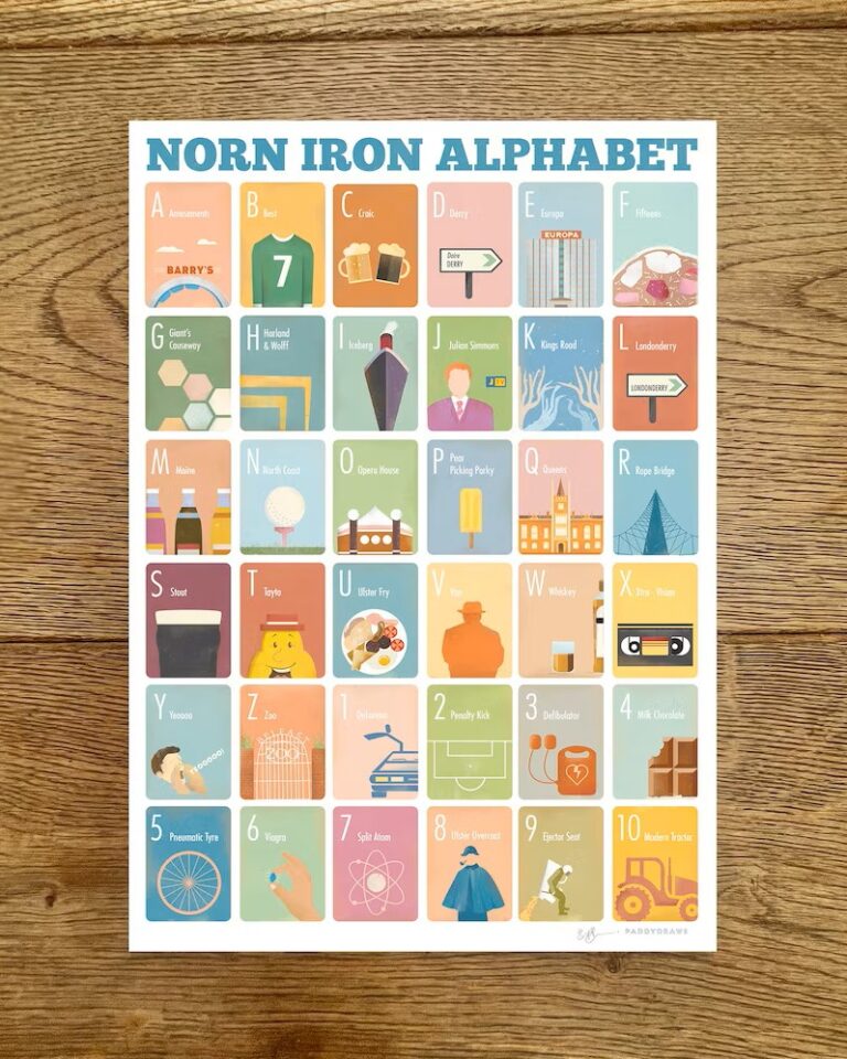 PaddyDraws Print - Norn Iron Alphabet