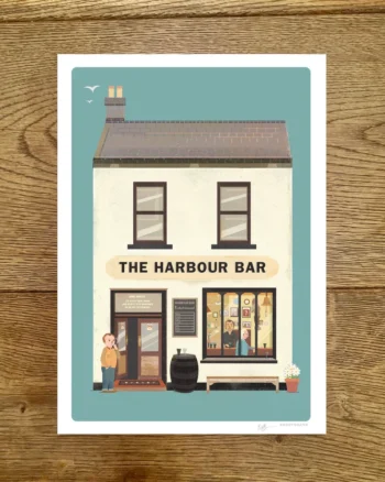 PaddyDraws Print – Harbour Bar, Portrush