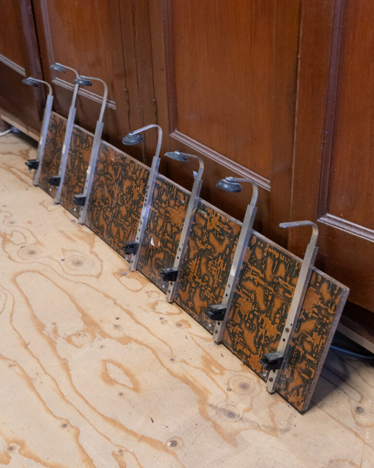 Mid Century Copper Rack of 7 Optics [w811]