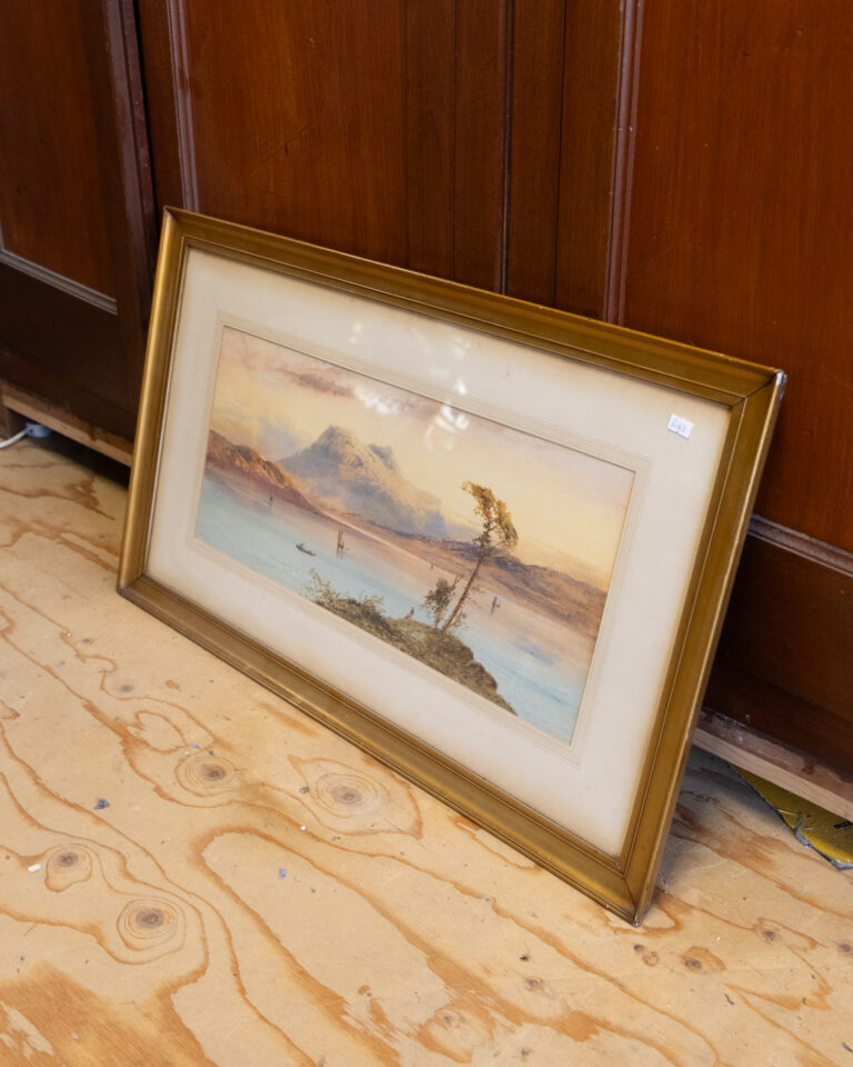 AW040 Framed Watercolour Lake Scene