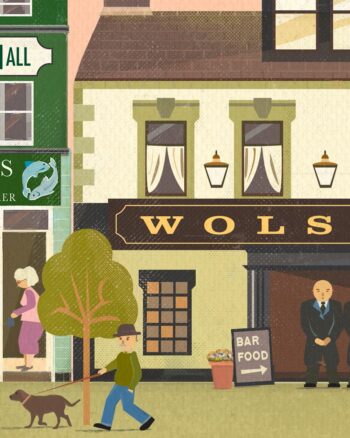 PaddyDraws A3 Print – Bangor High Street 1999 #2