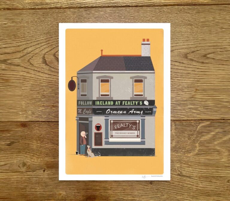 PaddyDraws A4 Print - Fealty's Pub