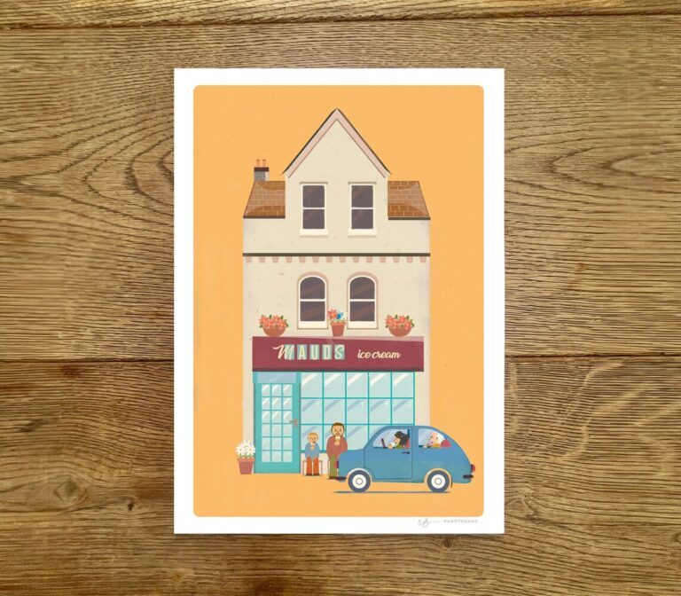 PaddyDraws A4 Print - Maud's, Bangor