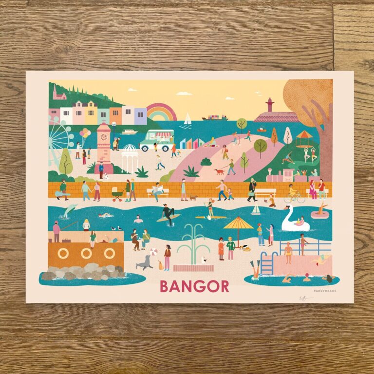 PaddyDraws A3 Print - Bangor