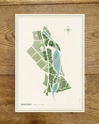 PaddyDraws A3 Print – Ward Park Bangor