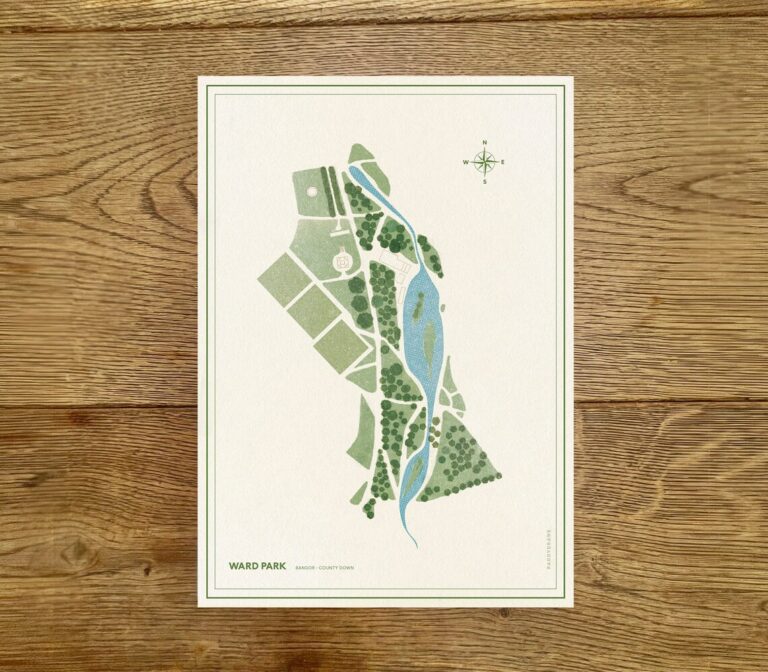 PaddyDraws A3 Print - Ward Park Bangor